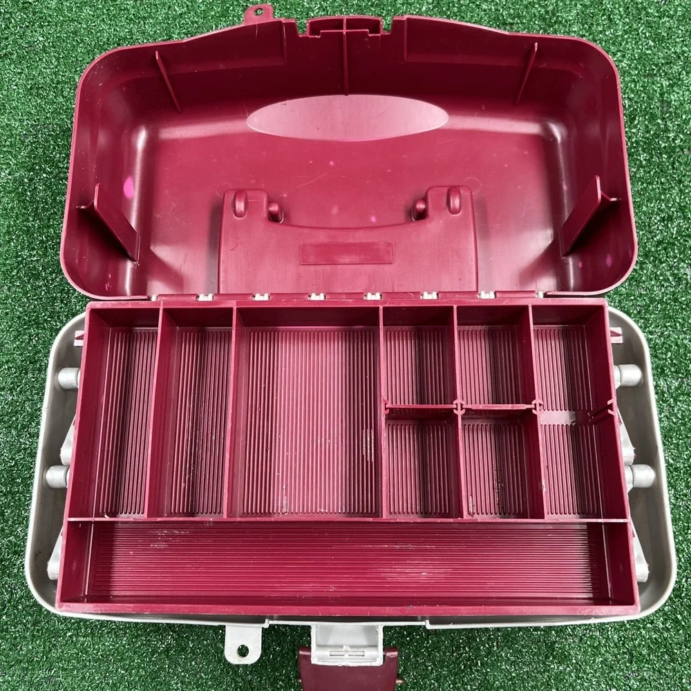 Plano‎ 1500 Tackle Box 1 Tray Made in USA Vintage Red Gray